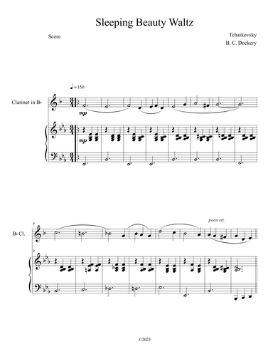 Sleeping Beauty Waltz (Clarinet Solo with Piano Accompaniment) (arr. B. C. Dockery)