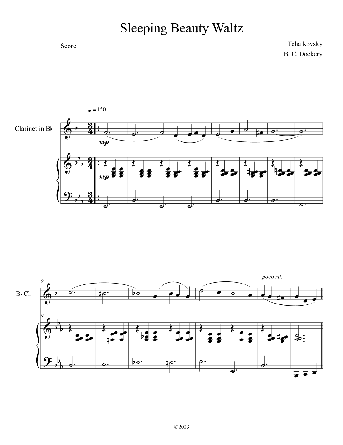 Sleeping Beauty Waltz (Clarinet Solo with Piano Accompaniment) (arr. B. C. Dockery)