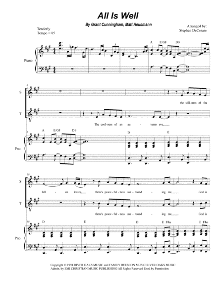 All Is Well (arr. Stephen DeCesare)