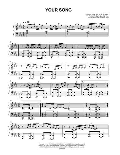 Your Song (arr. Caleb Liu)