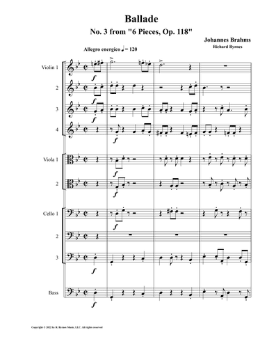 Ballade, Op. 118 (String Orchestra) (arr. Richard Byrnes)