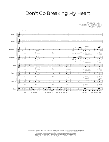 Don't Go Breaking My Heart (arr. Bryan Sharpe)