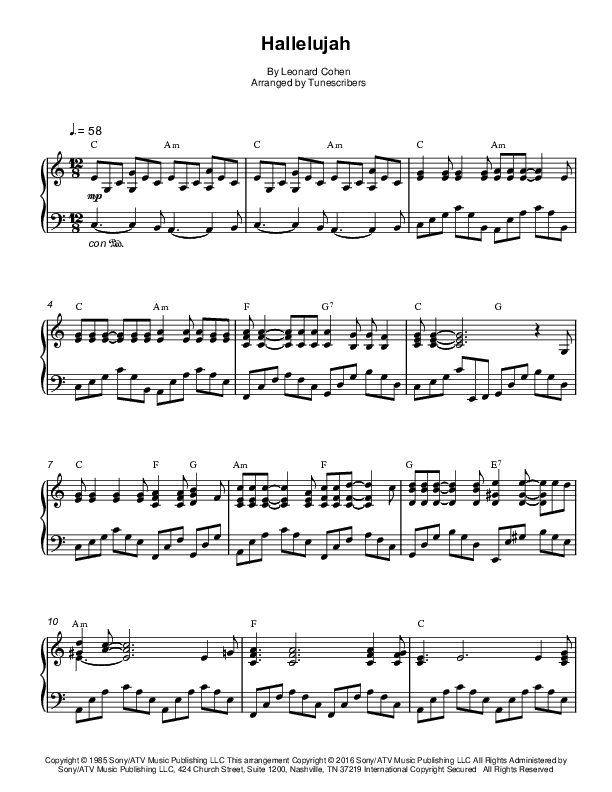 Hallelujah (arr. Tunescribers)