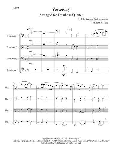 Yesterday (arr. Tannen Trees)