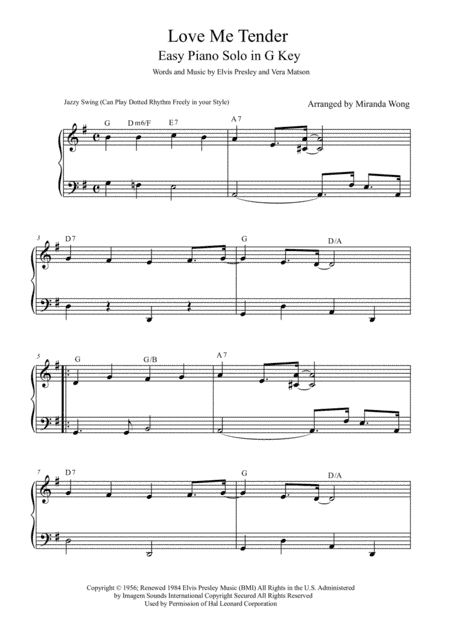 Love Me Tender (arr. Miranda Wong)