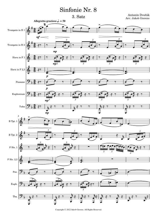 Allegretto grazioso from Symphony No. 8 (arr. Jakob Gierens)