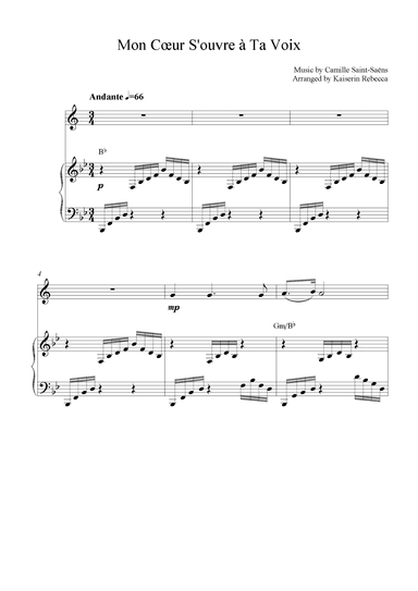 Mon Cœur S'ouvre à Ta Voix (arr. Kaiserin Rebecca)