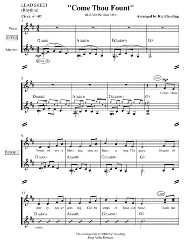 Come Thou Fount (Lead Sheet) (arr. Ric Flauding)