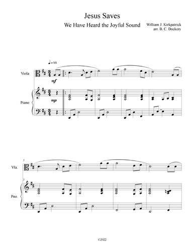 Jesus Saves (Viola Solo with Piano Accompaniment) (arr. B. C. Dockery)