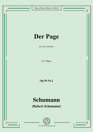 Schumann-Der Page,Op.30 No.2,in C Major (arr. OSM Press)
