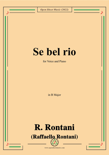 R. Rontani-Se bel rio,in B Major (arr. OSM Press)