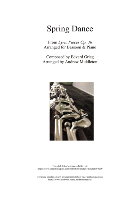 Spring Dance from Lyric Pieces op. 38 arranged for Bassoon and Piano (arr. Andrew Middleton)