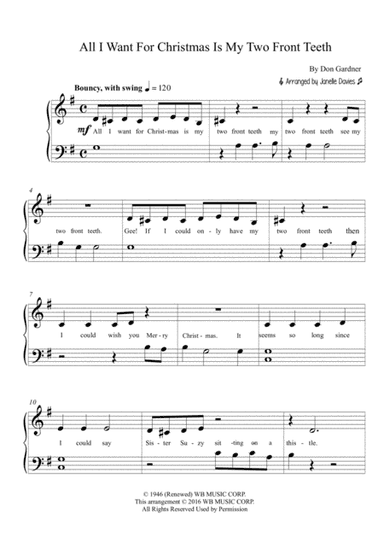All I Want For Christmas Is My Two Front Teeth (arr. Janelle Davies)