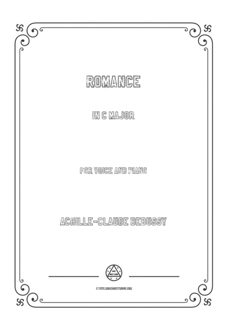 Debussy-Romance in C Major,for voice and piano (arr. MSM)