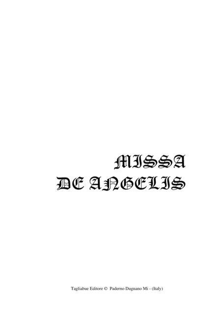 MISSA DE ANGELIS - Gregorian
