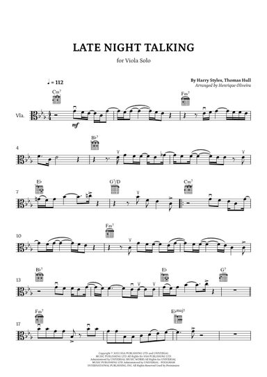 Late Night Talking (arr. Henrique Oliveira)