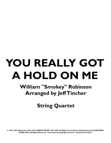 You've Really Got A Hold On Me (arr. Jeff Tincher)