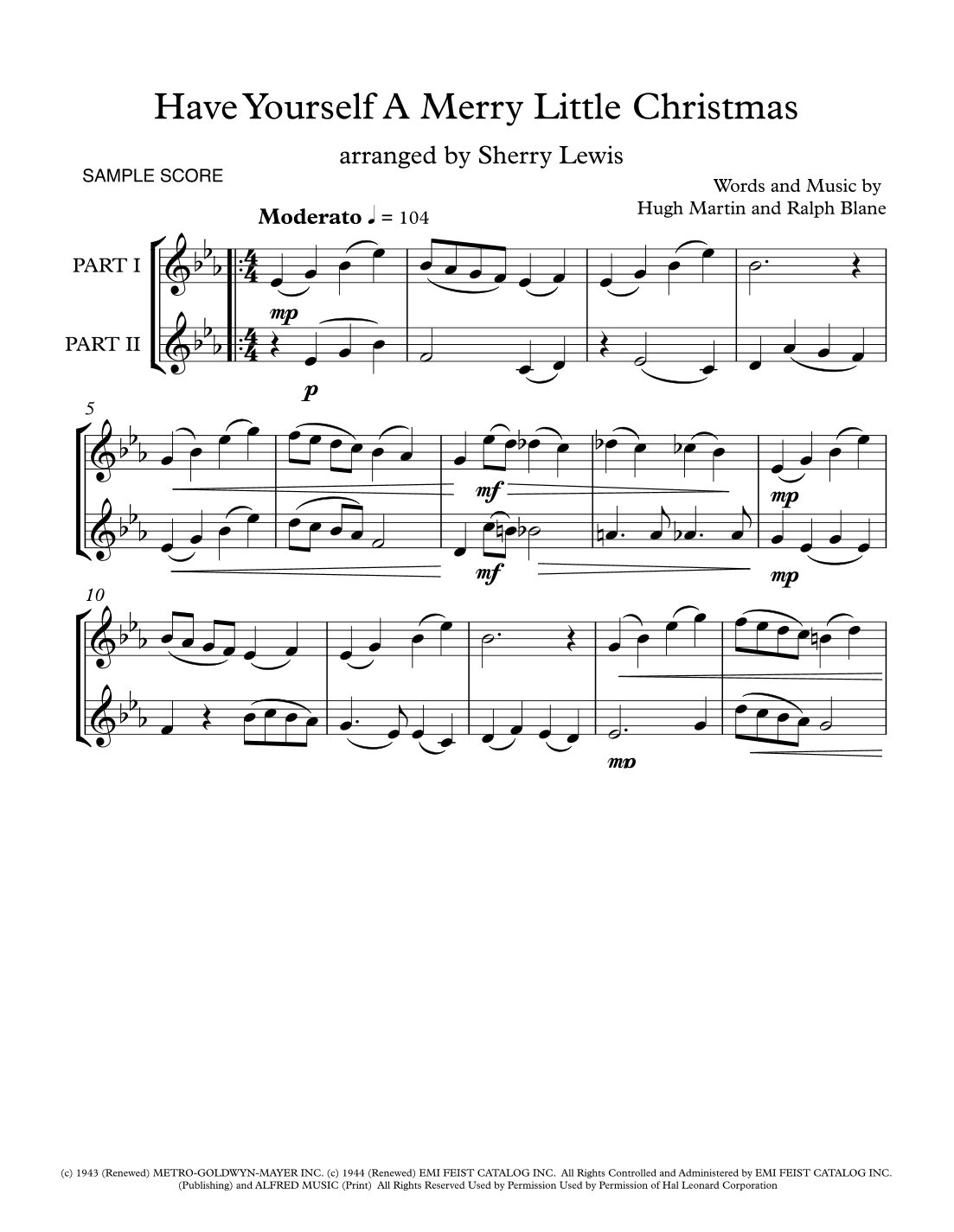 Have Yourself A Merry Little Christmas  from MEET ME IN ST. LOUIS (arr. Sherry Lewis Publishing)