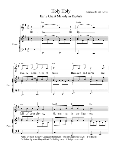 Holy, Holy - chant (arr. Bill Hayes)
