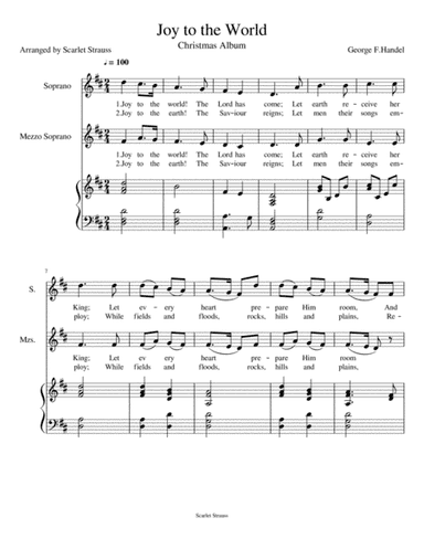 Joy to the World (arr. Scarlet Strauss)