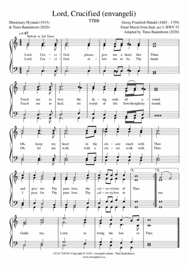 Lord, Crucified (envangeli) - TTBB (arr. Tinus Badenhorst)
