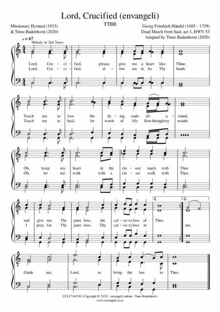 Lord, Crucified (envangeli) - TTBB (arr. Tinus Badenhorst)