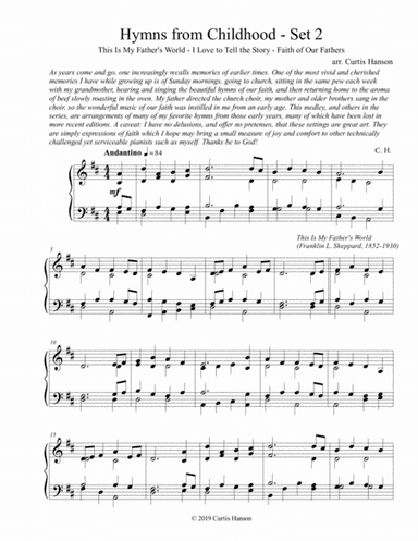 Hymns from Childhood - Set 2 (piano solo) (arr. Curtis Hanson)