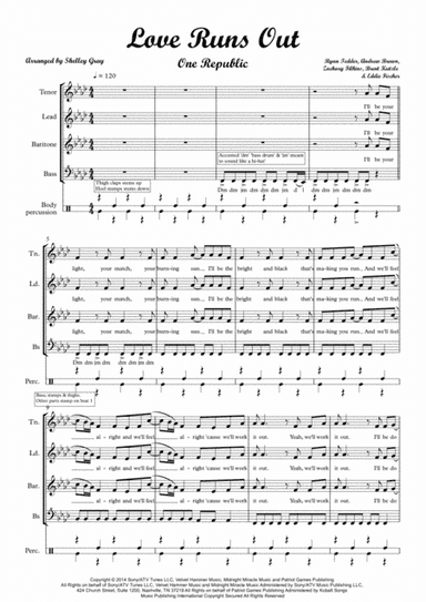 Love Runs Out (arr. Shelley Gray)