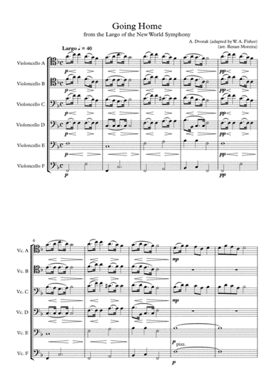 A. Dvorak - Going Home (from the 9th Symphony) for Cello Ensemble (arr. Renan Moreira)