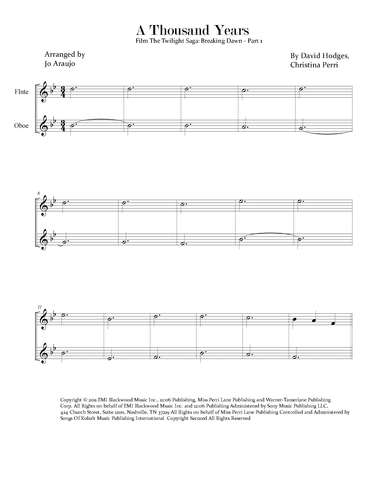 A Thousand Years (arr. Jo Araujo)