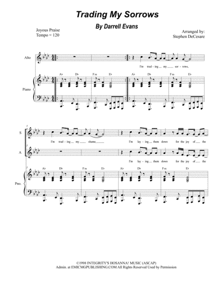 Trading My Sorrows (arr. Stephen DeCesare)