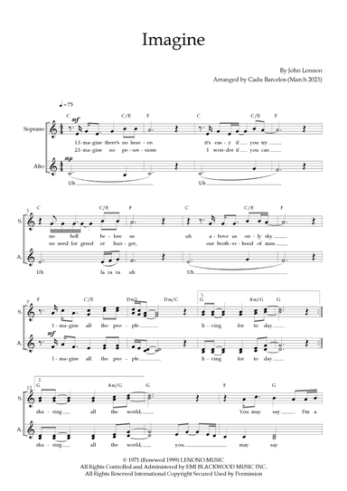 Imagine (arr. Cadu Barcelos)
