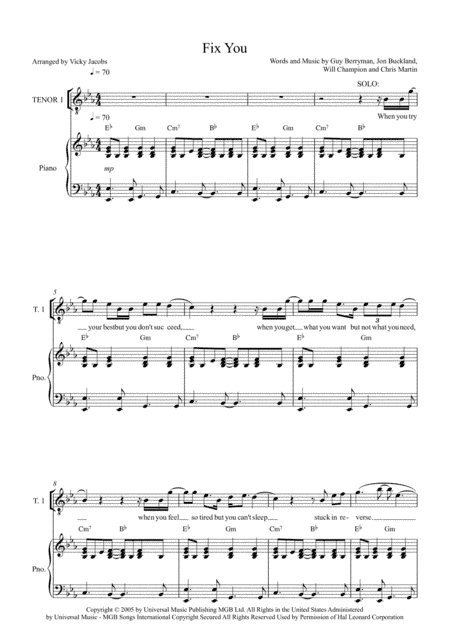 Fix You (arr. Vicky Jacobs)
