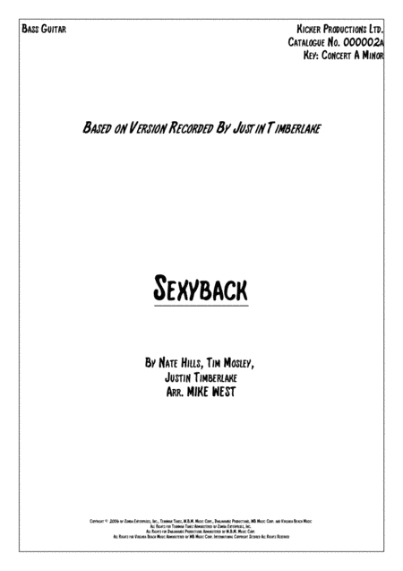 Sexyback (arr. Mike West)