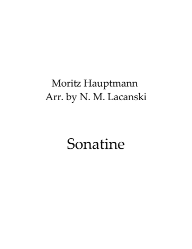 Sonatine (arr. Nick Lacanski)