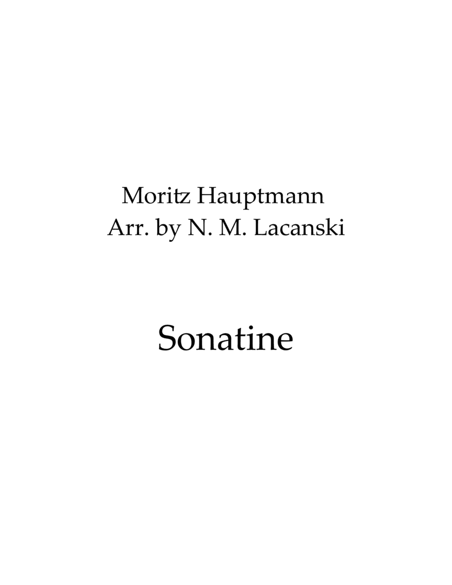 Sonatine (arr. Nick Lacanski)