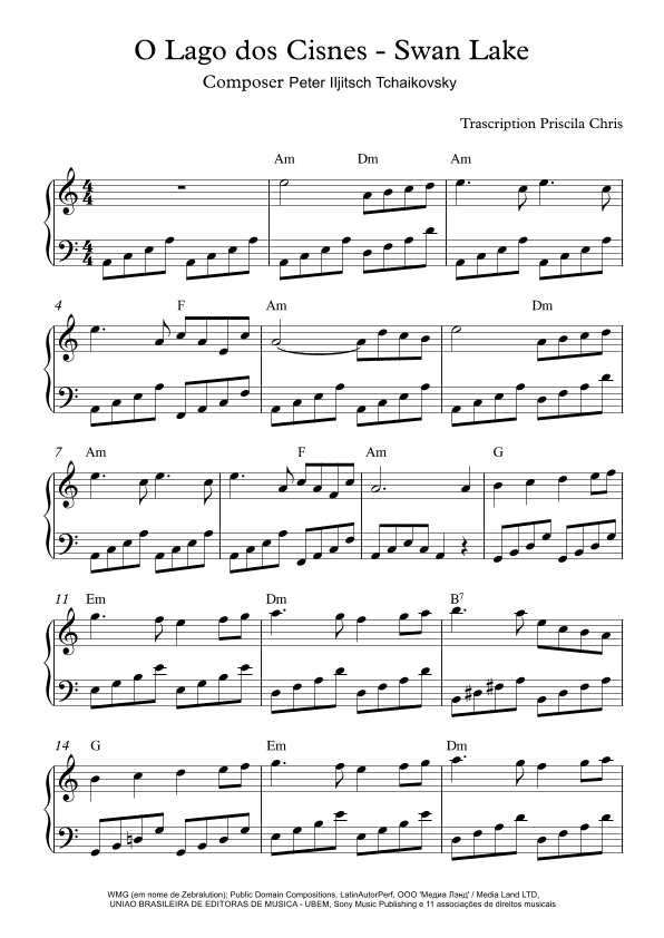 O Lago dos Cisnes - Swan Like (arr. Priscila Chris)