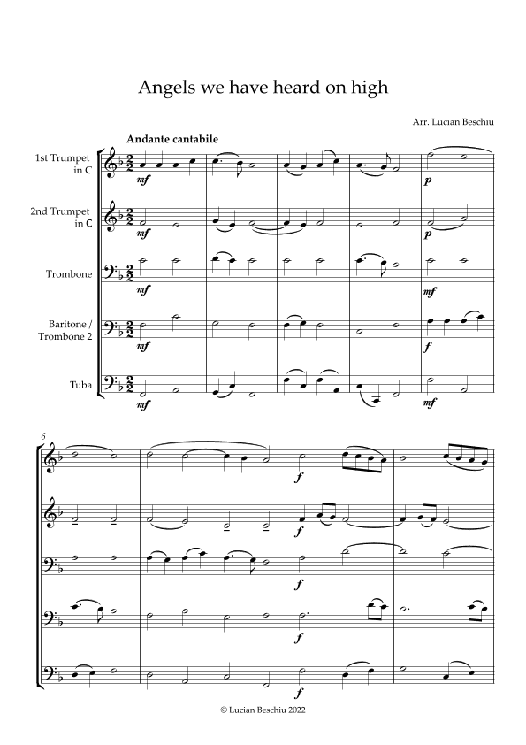 Angels we have heard on high (arr. Lucian Beschiu)