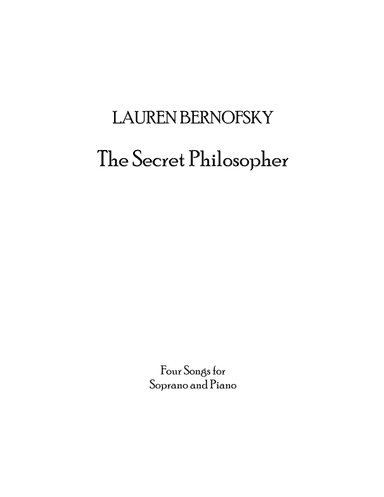 The Secret Philosopher (soprano)