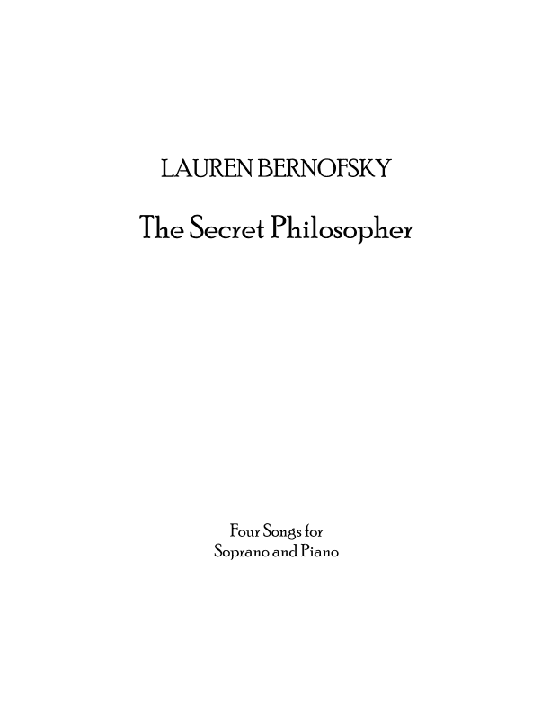 The Secret Philosopher (soprano)