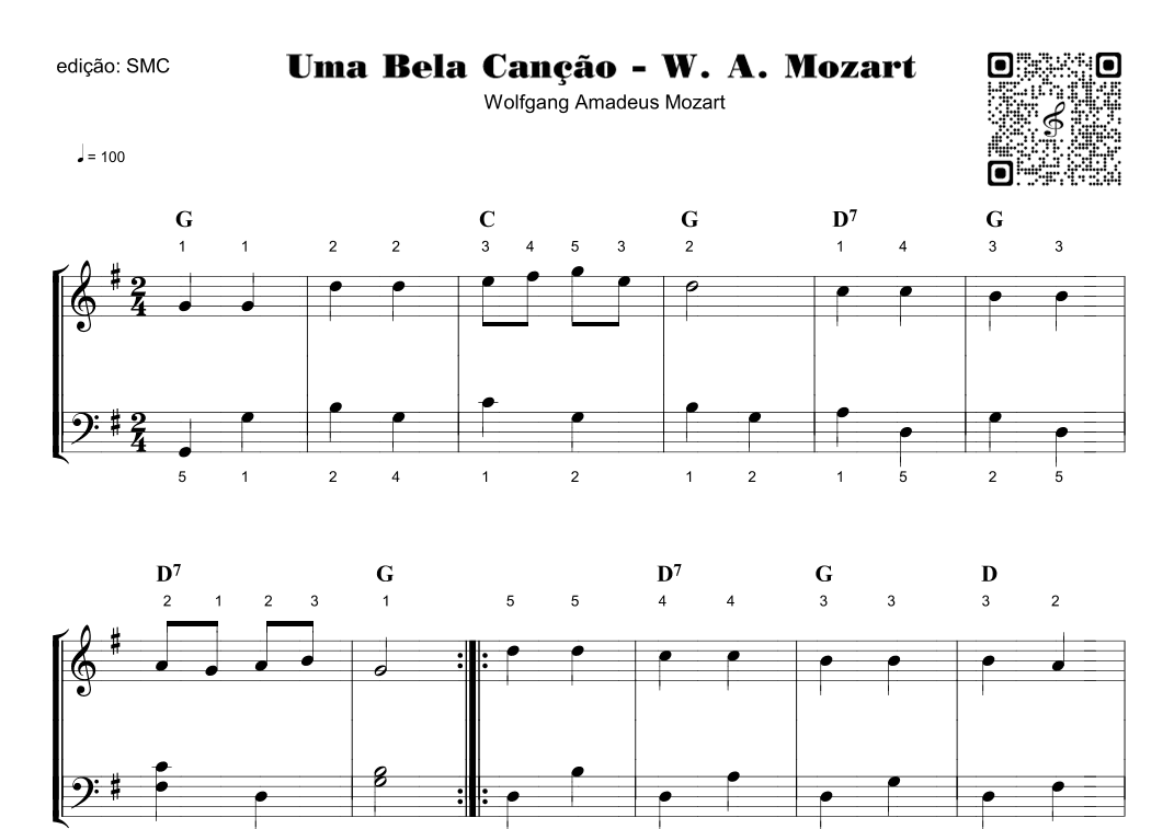 Uma Bela Canção - W. A. Mozart (arr. Piano)