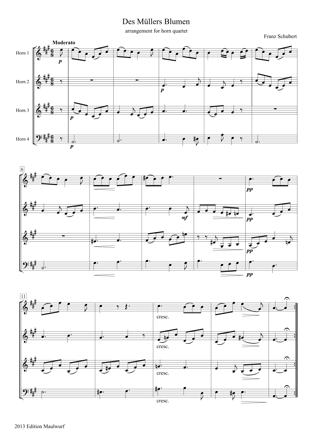 Des Müllers Blumen (arr. Edition Maulwurf)