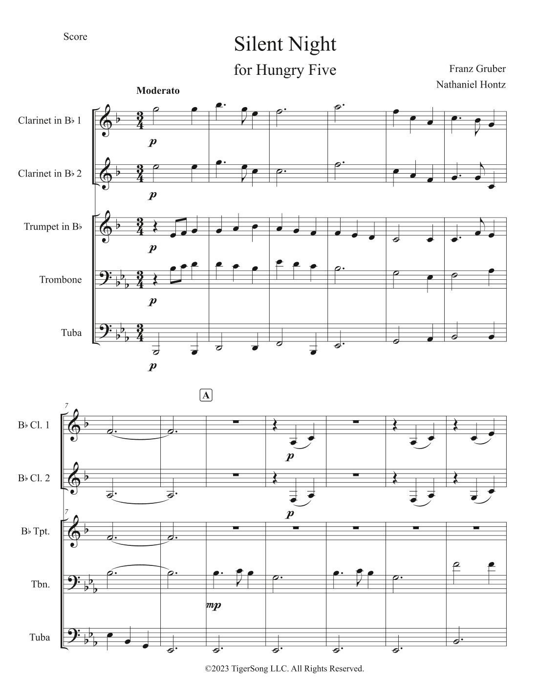 Silent Night (for Hungry Five) (arr. Nathaniel Hontz)