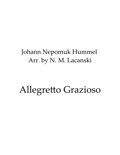 Allegretto Grazioso (arr. Nick M Lacanski)