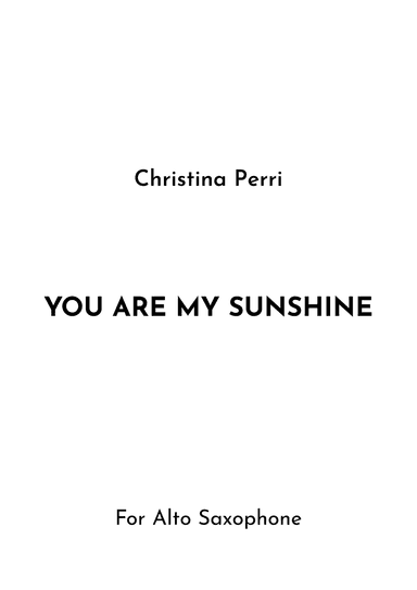 You Are My Sunshine (arr. Jireh J.)