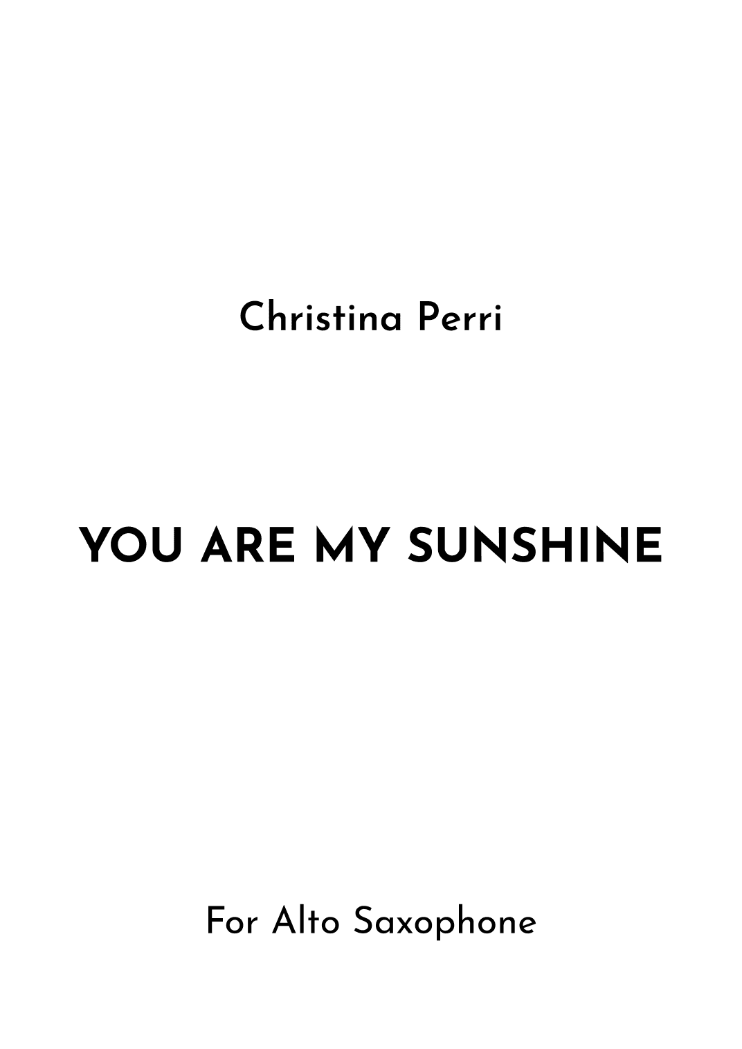 You Are My Sunshine (arr. Jireh J.)