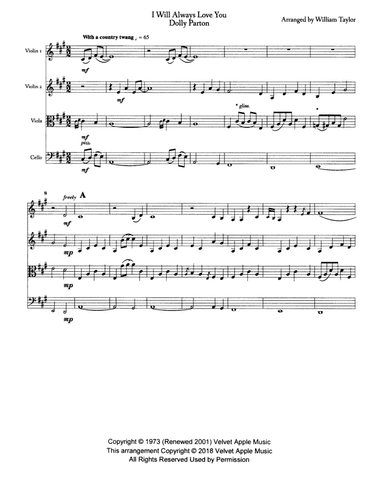 I Will Always Love You (arr. William Taylor)