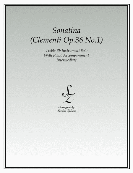 Sonatina-Clementi (Op. 36, No. 1) (treble Bb instrument solo) (arr. Sandra Zylstra)