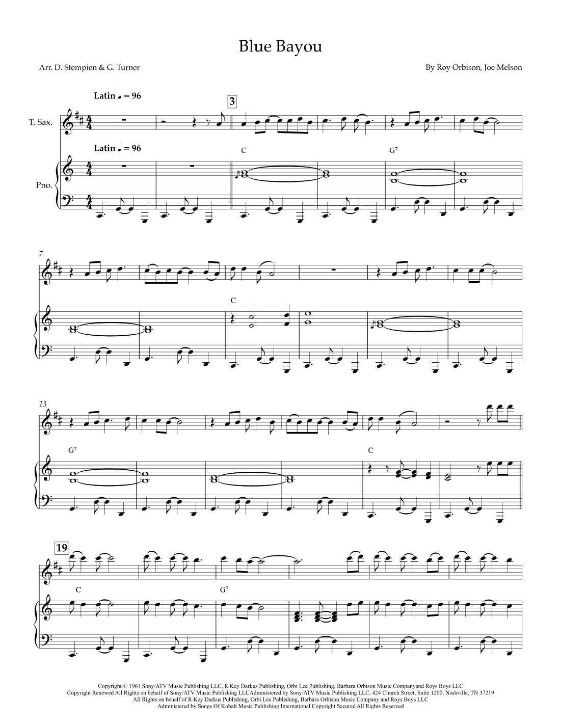 Blue Bayou (arr. Debra E. Stempien, Gregory H. Turner)
