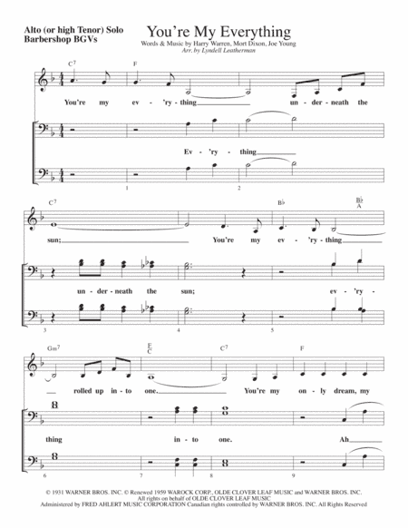 You're My Everything (arr. Lyndell Leatherman)